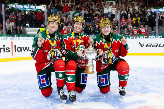 Frölundas Emilia Vesa, Nathalie Lidman och Linnéa