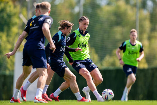 Patrick Berg and Thelo Aasgaard of the Norwegian national football team