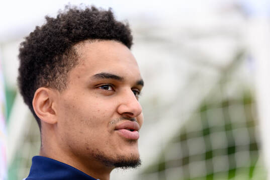 Goalkeeper Oliver Dovin of the Swedish men's national