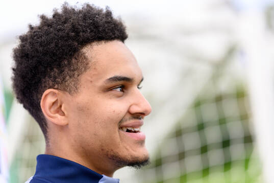 Goalkeeper Oliver Dovin of the Swedish men's national