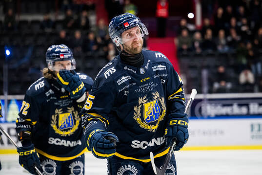 Södertäljes Sebastian Dyk jublar