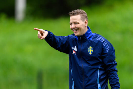 Goalkeeper coach Maths Elfvendal of the Swedish men's