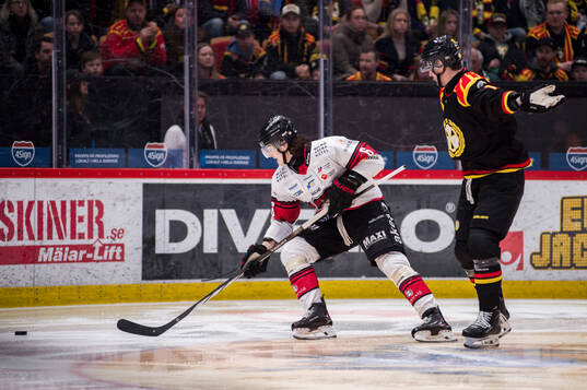 Malmö Redhawks Dominik Badinka och Brynäs Miks Indrasis