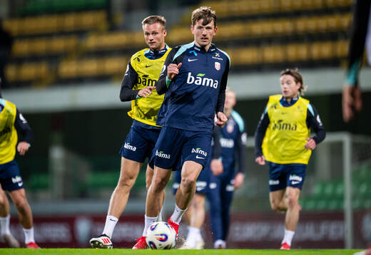 Stian Gregersen and Sander Berge of the Norwegian national
