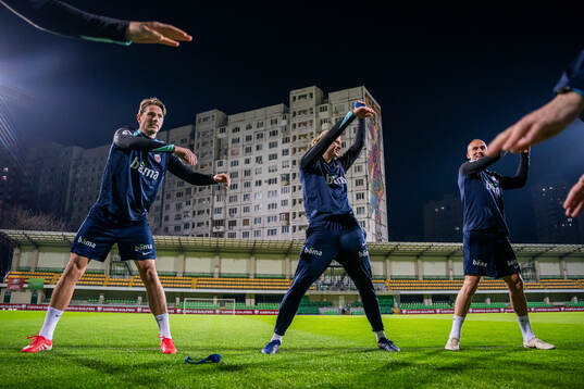 Sander Berge and Erling Braut Haaland of the Norwegian