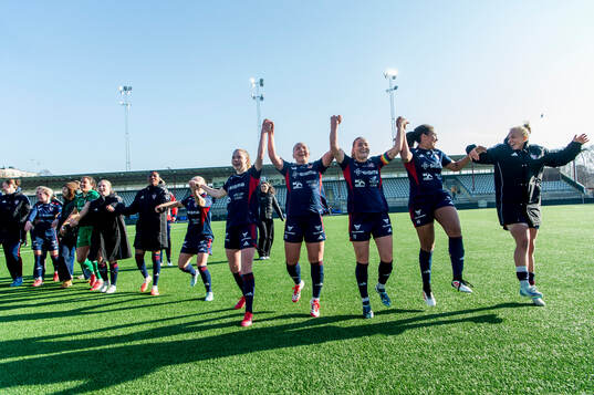 Rosengards spelare jublar