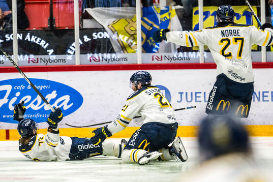 Södertäljes Nicolai Meyer jublar