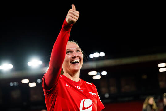 Karoline Haugland of Brann celebrates
