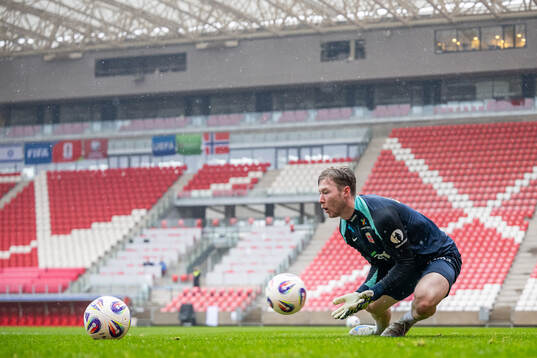 Goalkeeper Mathias Dyngeland of the Norwegian national football team