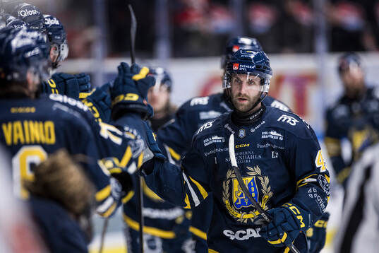 Södertäljes Sebastian Dyk jublar