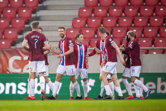 Kristoffer Ajer of Norway celebrates after 1-3