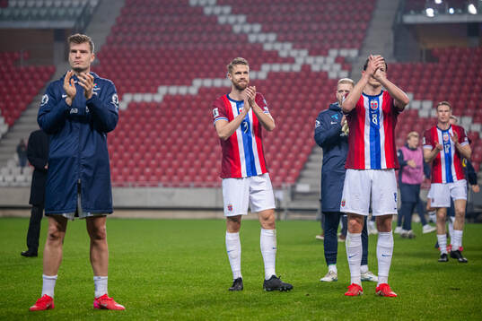Alexander Sørloth and Kristoffer Ajer of Norway