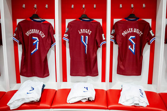 The kits of Kristoffer Ajer, Sondre Langås and David