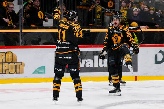 Skellefteås Max Lindholm och Pär Lindholm jublar