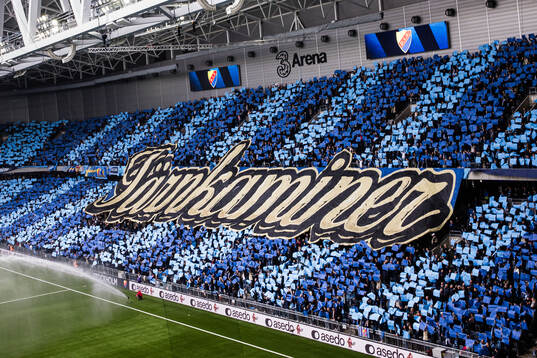 Tifo till Djurgårdens Haris Radetinac som tackas av