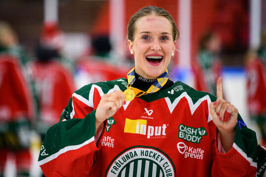 Frölundas Nellie Svensson jublar