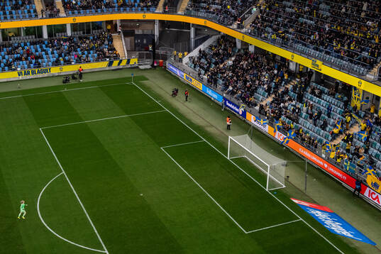 Goalkeeper Jennifer Falk of Sweden celebrates after Magdalena Eriksson (not pictured) scored 1-0
