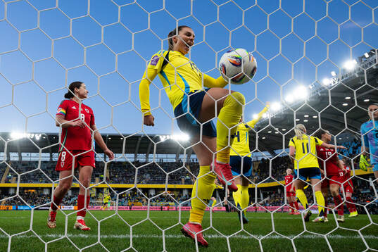 Johanna Rytting Kaneryd of Sweden celebrates after 1-0 by team mate Magalena Eriksson