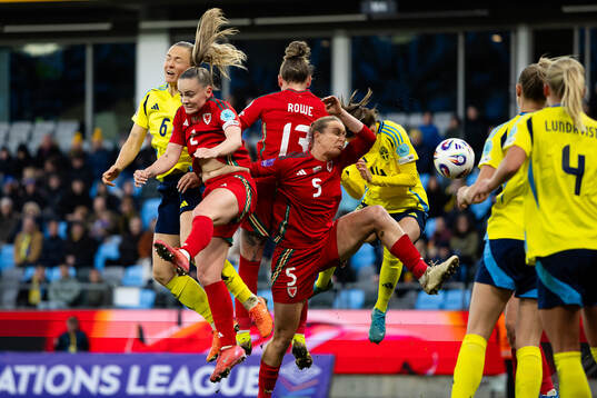 Magdalena Eriksson and Nathalie Björn of Sweden against Lily Woodham and Rhiannon Roberts of Wales