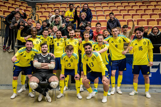 Players of Sweden celebrate