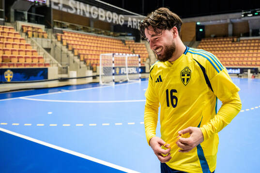 Donat Gashi of Sweden celebrates