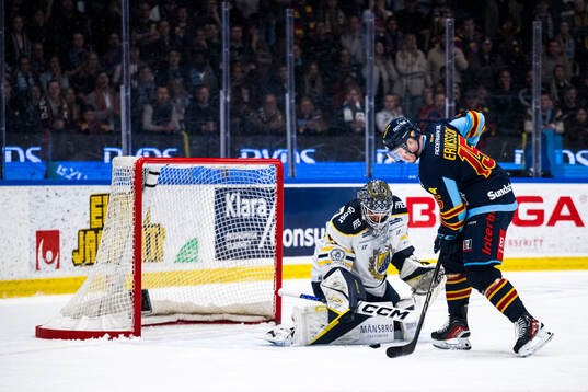 Södertäljes målvakt Frans Tuohimaa och Djurgårdens