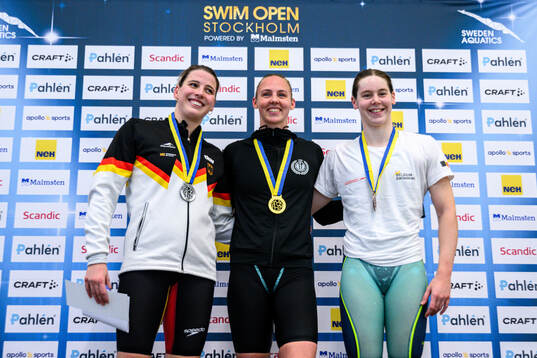 Angelina Köhler of Germany, Sara Junevik of Sweden and