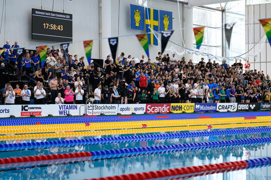 Swimmers in the stands