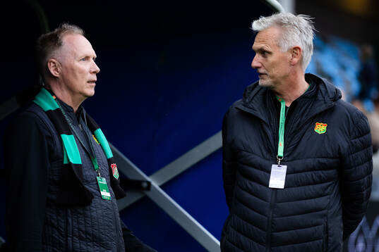GAIS tekniske direktör Magnus Sköldmark och klubbchef Povel Fagerström