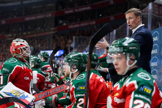 Frölundas målvakt Lars Johansson och tränare Roger