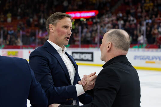 Frölundas tränare Roger Rönnberg och Luleås tränare