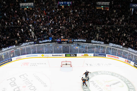 Djurgårdens målvakt Hugo Hävelid och Colby Sissons jublar