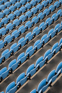 Generell vy av läktarstolar på Eleda Stadion