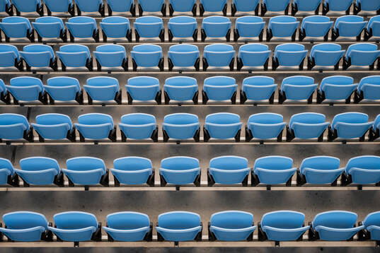Generell vy av läktarstolar på Eleda Stadion