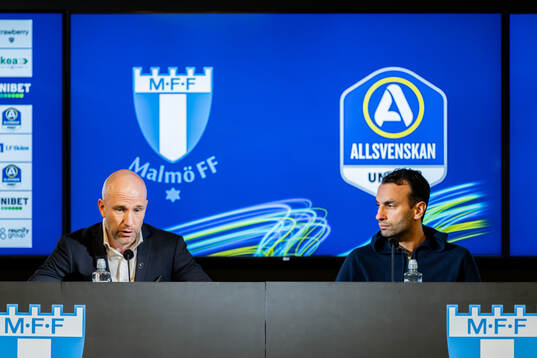 Malmö FFs tränare Henrik Rydström och Sirius tränare Andreas Engelmark