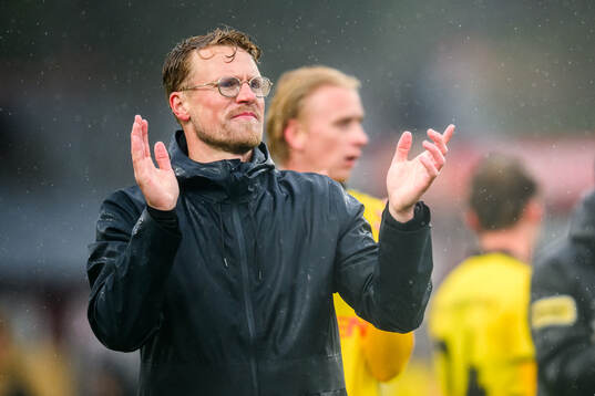 Elfsborgs tränare Oscar Hiljemark jublar