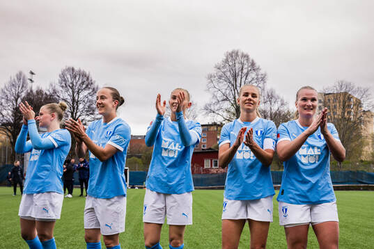 Malmö FFs Tuva Skoog, Anna Plantin, Beatrice Persson,