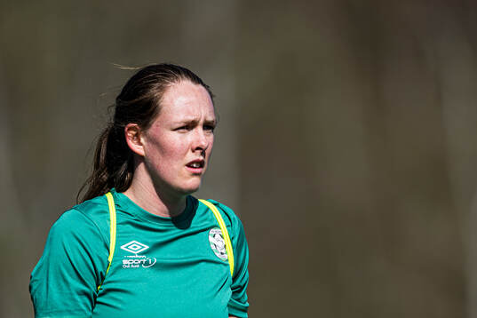 Sigrid Bloch-Hansen of KIL/Hemne ahead of the 1. division football match between KIL/Hemne and HamKam on April 20, 2025 in Kyrksæterøra.