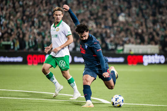 Hammarbys Markus Karlsson och Malmö FFs Sead Haksabanovic
