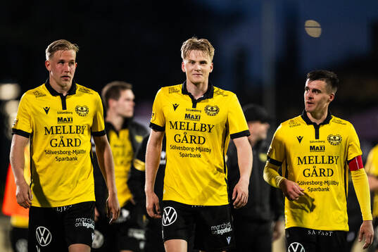 Mjällbys Herman Johansson, Jacob Kiilerich Rask och Jesper Gustavsson