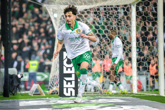 Hammarbys Sebastian Tounekti jublar