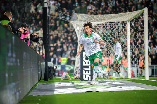 Hammarbys Sebastian Tounekti jublar