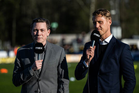 Niklas Jarelind, kommentator hos Max, och Pär Hansson,