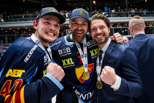 Djurgårdens Arvid Costmar och Daniel Brodin och