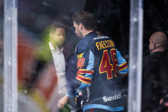 Djurgårdens Dick Axelsson lämnar isen