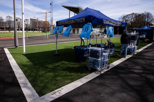 Djurgårdens souvenirbutik på Kristinebergs IP