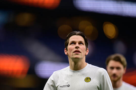 Sondre Brunstad Fet of Bodø/Glimt ahead of the UEFA Europa League semi-final football match between Tottenham and Bodø/Glimt on May 1, 2025 in London. 