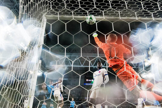 Isak Alemayehu Mulugeta of Djurgården scores 1-4 behind goalkeeper Filip Jørgensen of Chelsea
