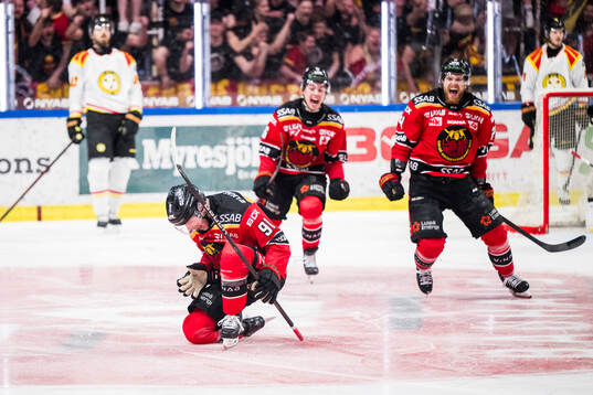 Luleås Brian O'neill jublar efter 5-1