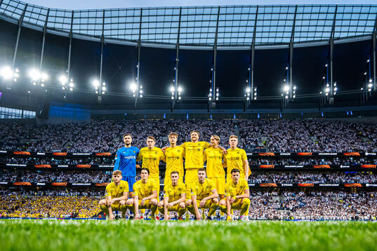 The starting eleven of Bodø/Glimt, from the top left;